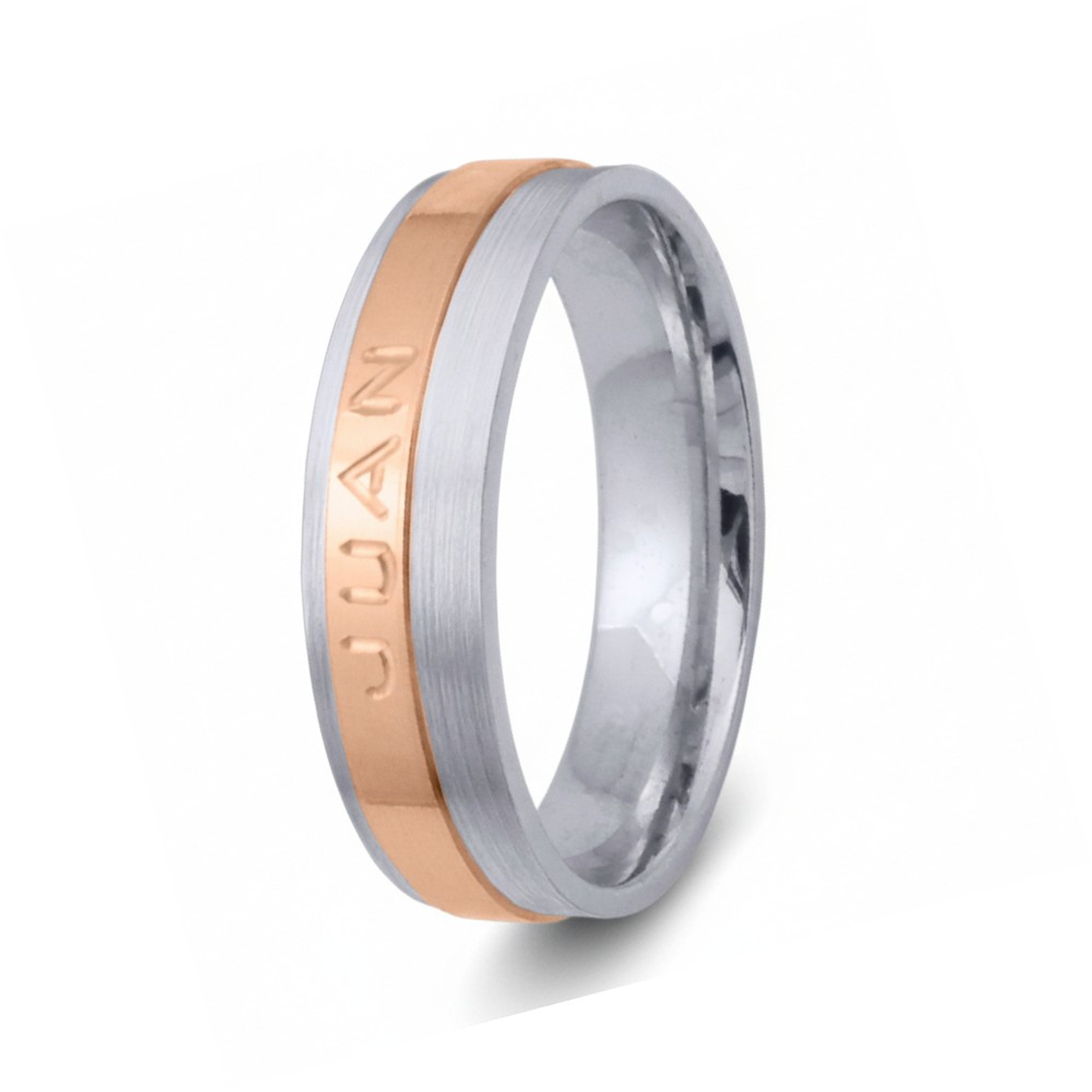 Alianza oro bicolor 18k nombre 1