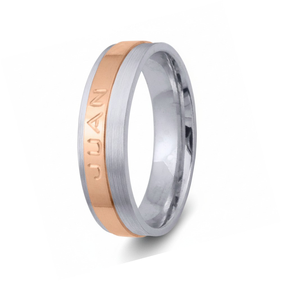 Alianza oro bicolor 18k nombre 1