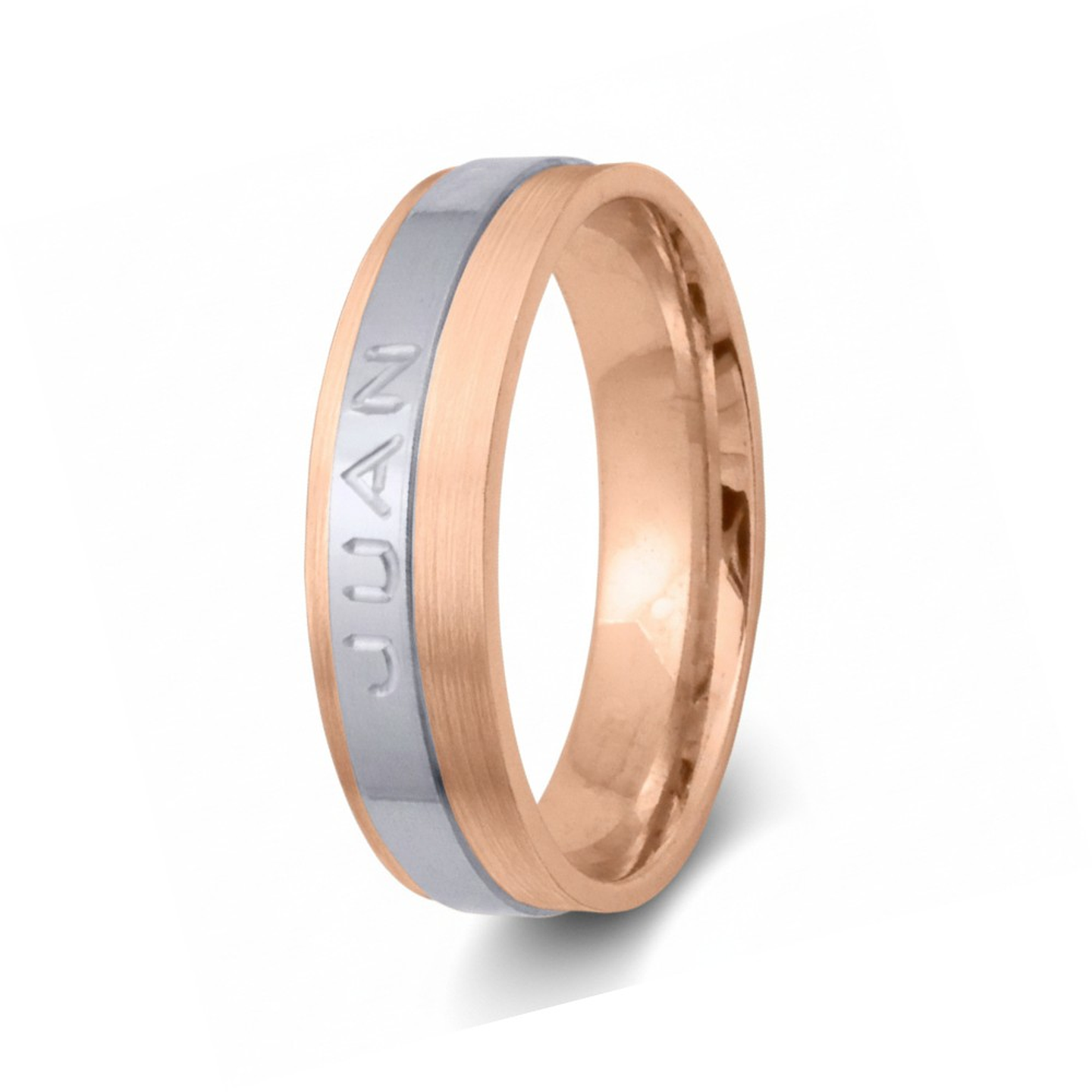 Alianza oro bicolor 18k nombre 9