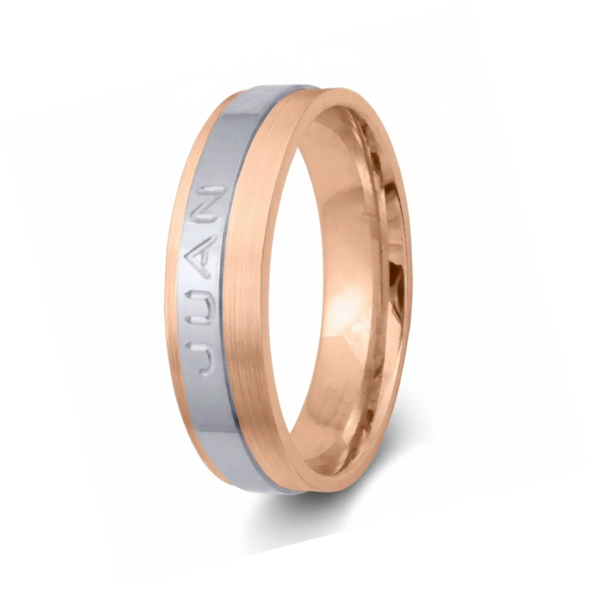 Alianza oro bicolor 18k nombre 9