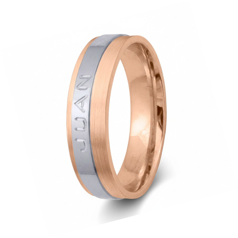 Alianza oro bicolor 18k nombre 3