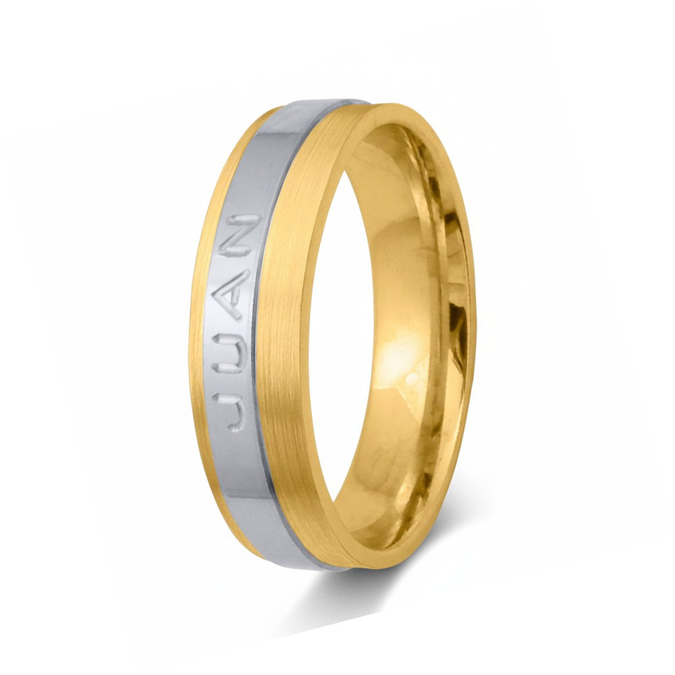 Alianza oro bicolor 18k nombre 13