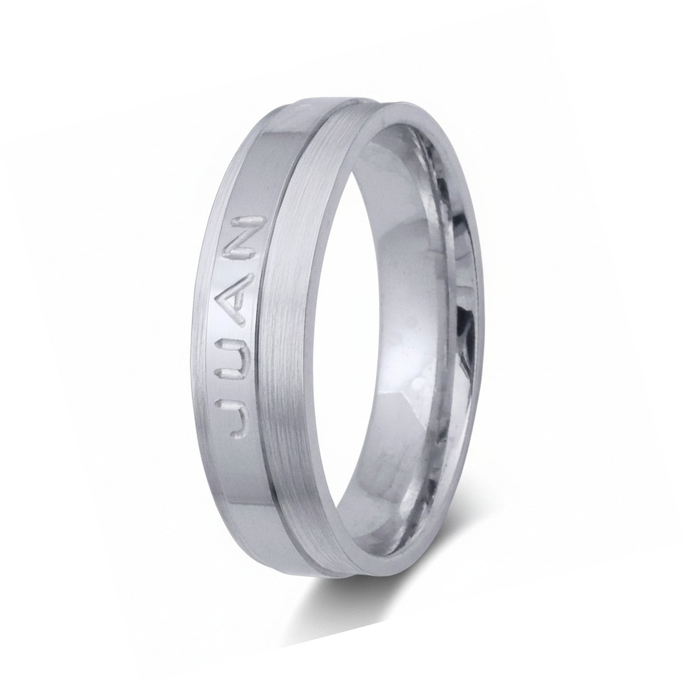 Alianza oro bicolor 18k nombre 22