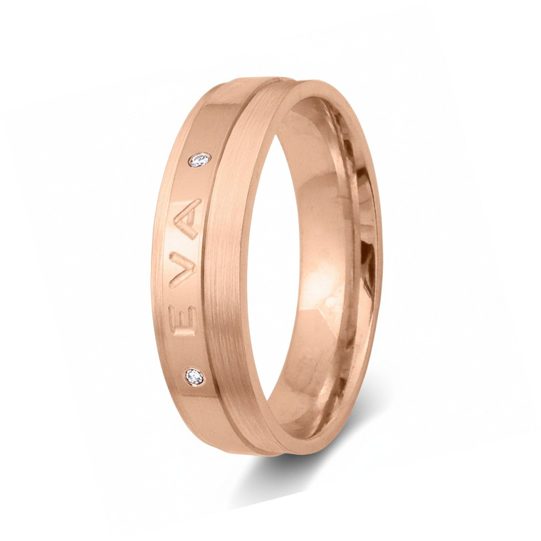 Alianza oro bicolor 18k nombre 8