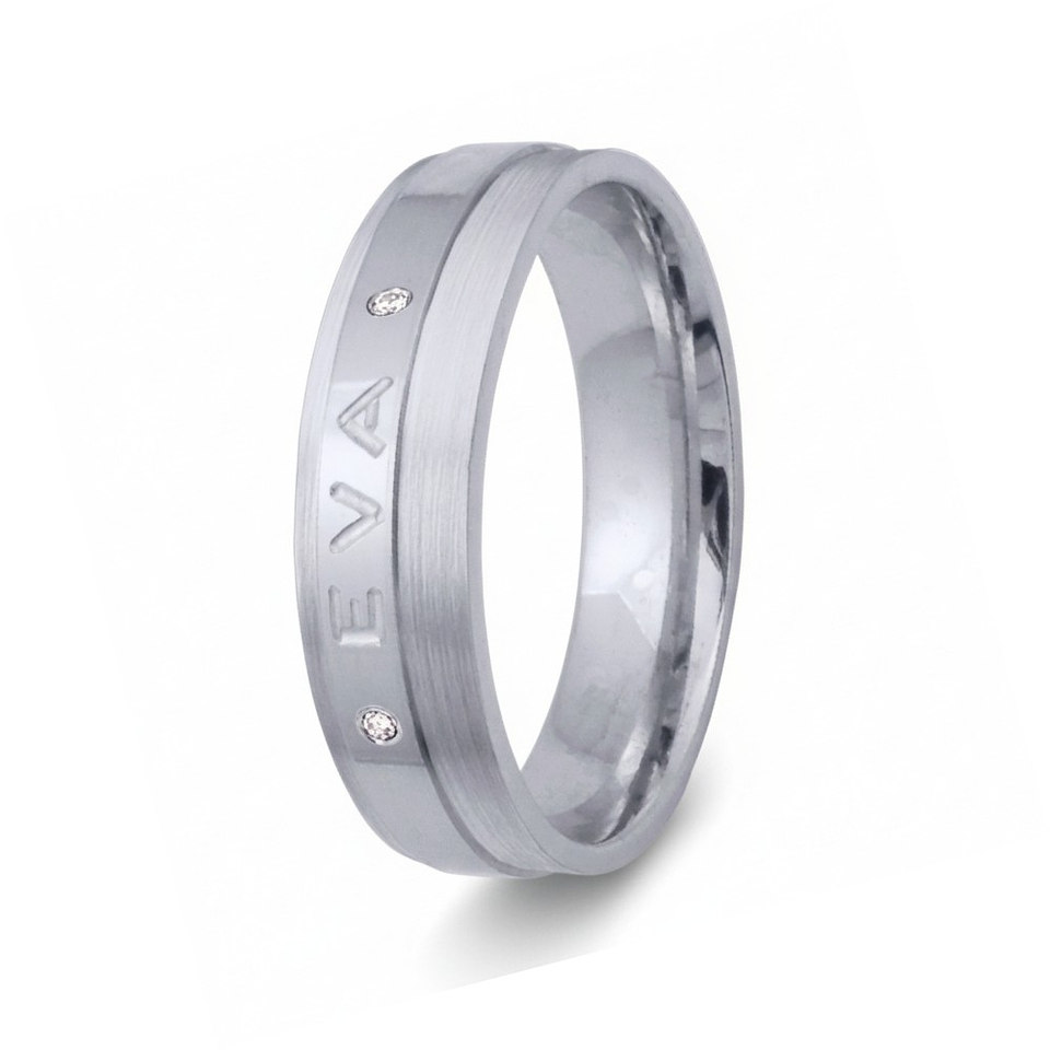 Alianza oro bicolor 18k nombre 24