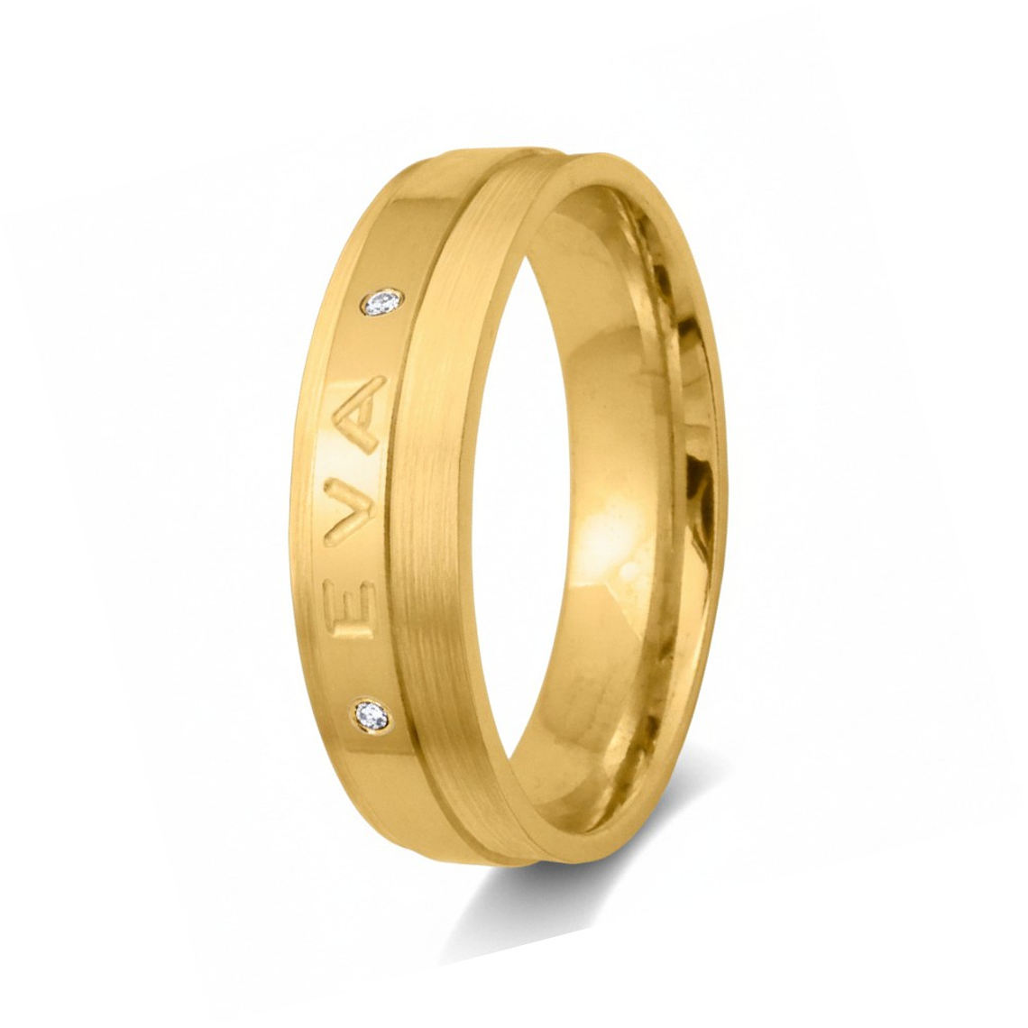 Alianza oro bicolor 18k nombre 12