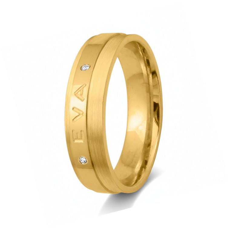 Alianza oro bicolor 18k nombre 12