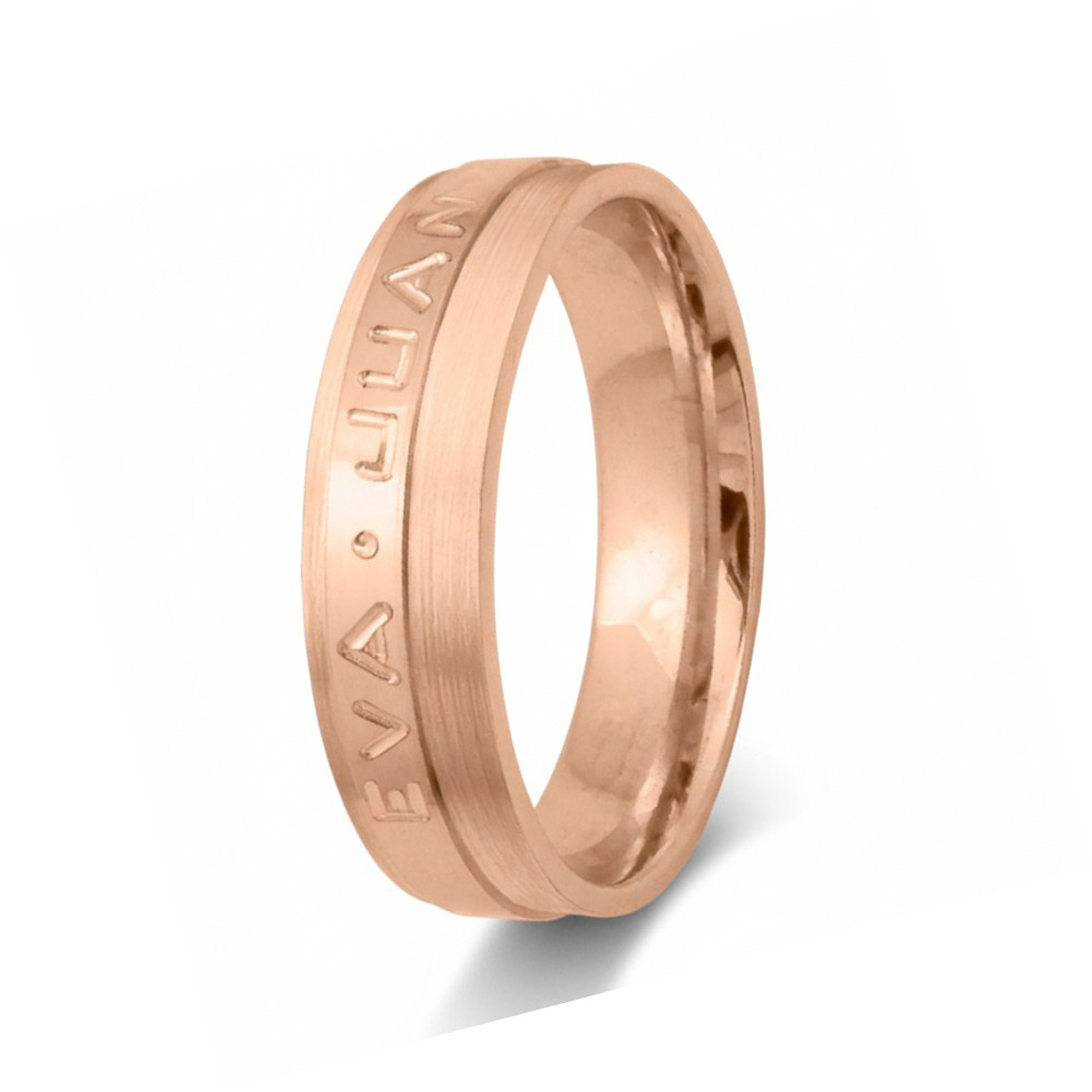 Alianza de oro rosa 18k con nombres 1