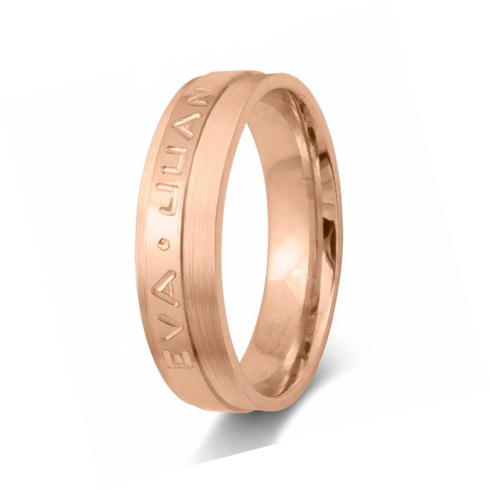 Alianza de oro rosa 18k con nombres 1