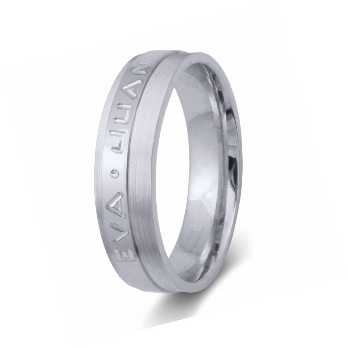 Alianza de oro rosa 18k con nombres 2