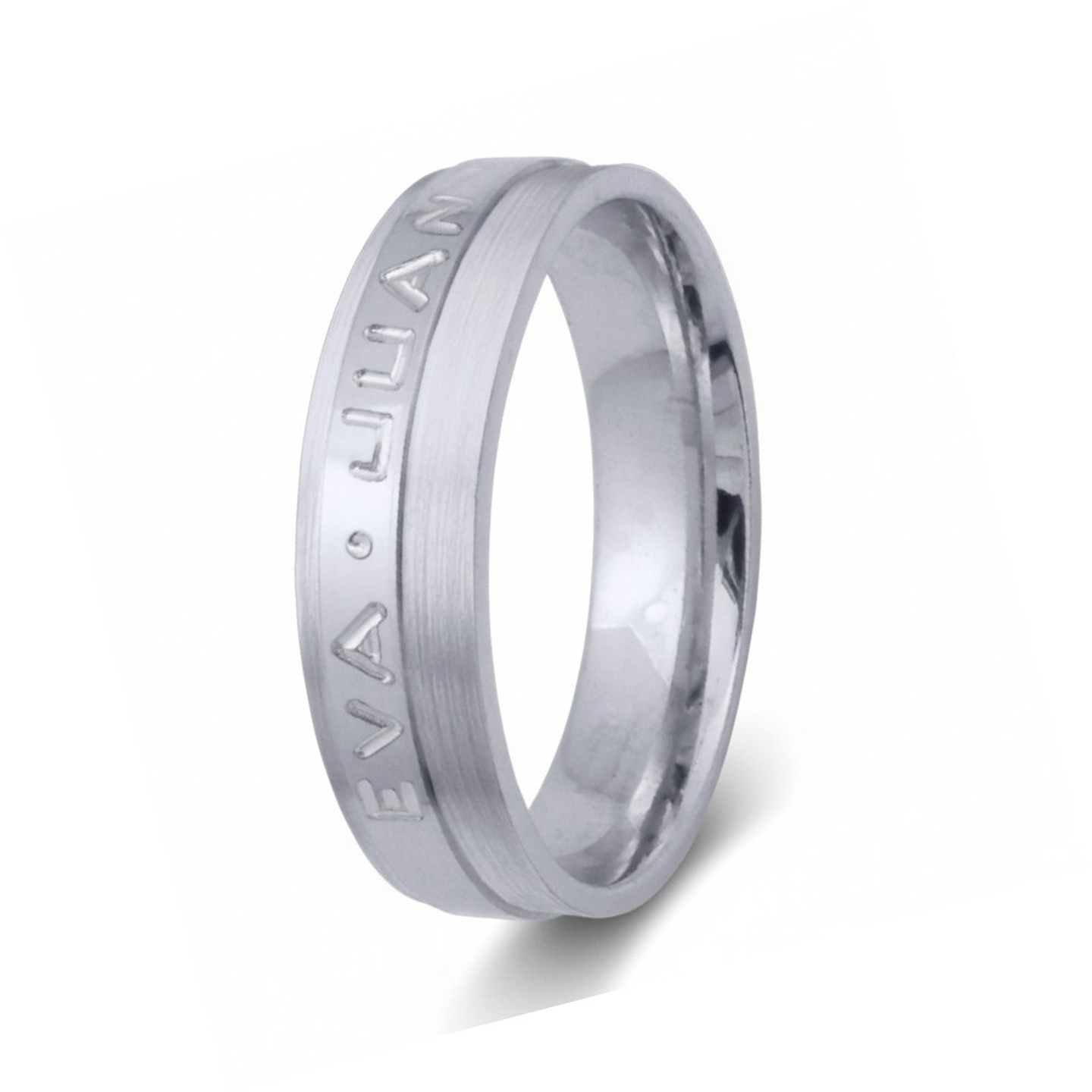 Alianza de oro rosa 18k con nombres 4