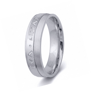 Alianza de oro rosa 18k con nombres