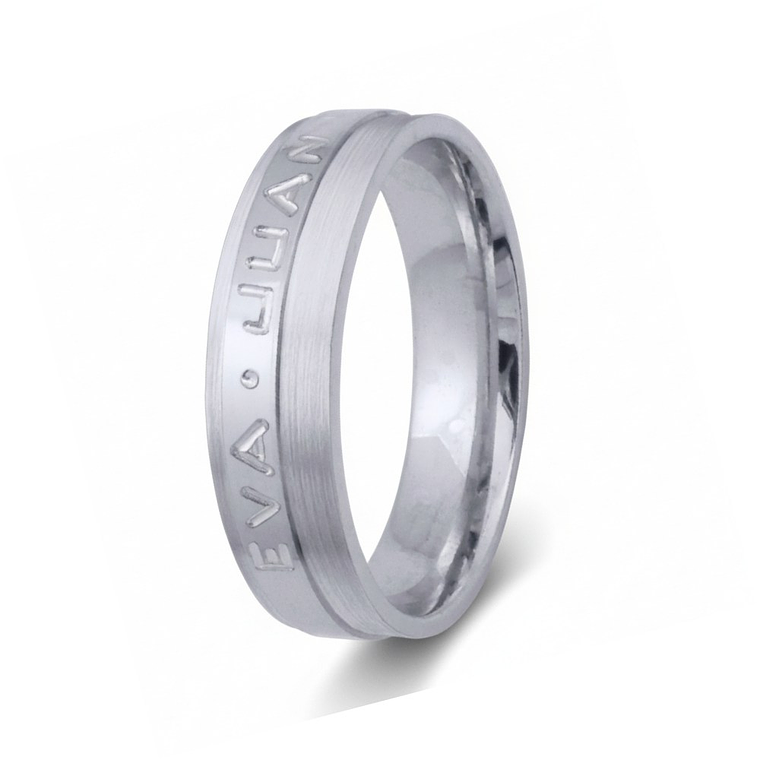 Alianza de oro rosa 18k con nombres 2