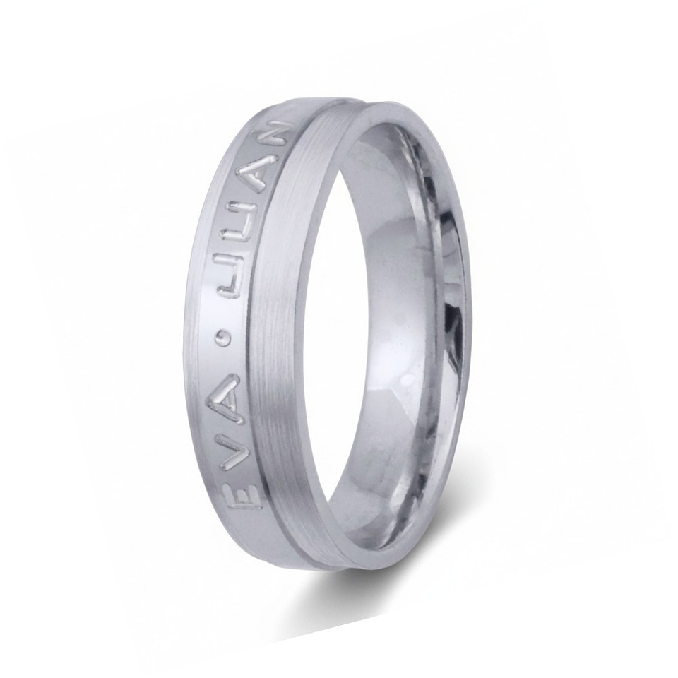 Alianza de oro rosa 18k con nombres 4