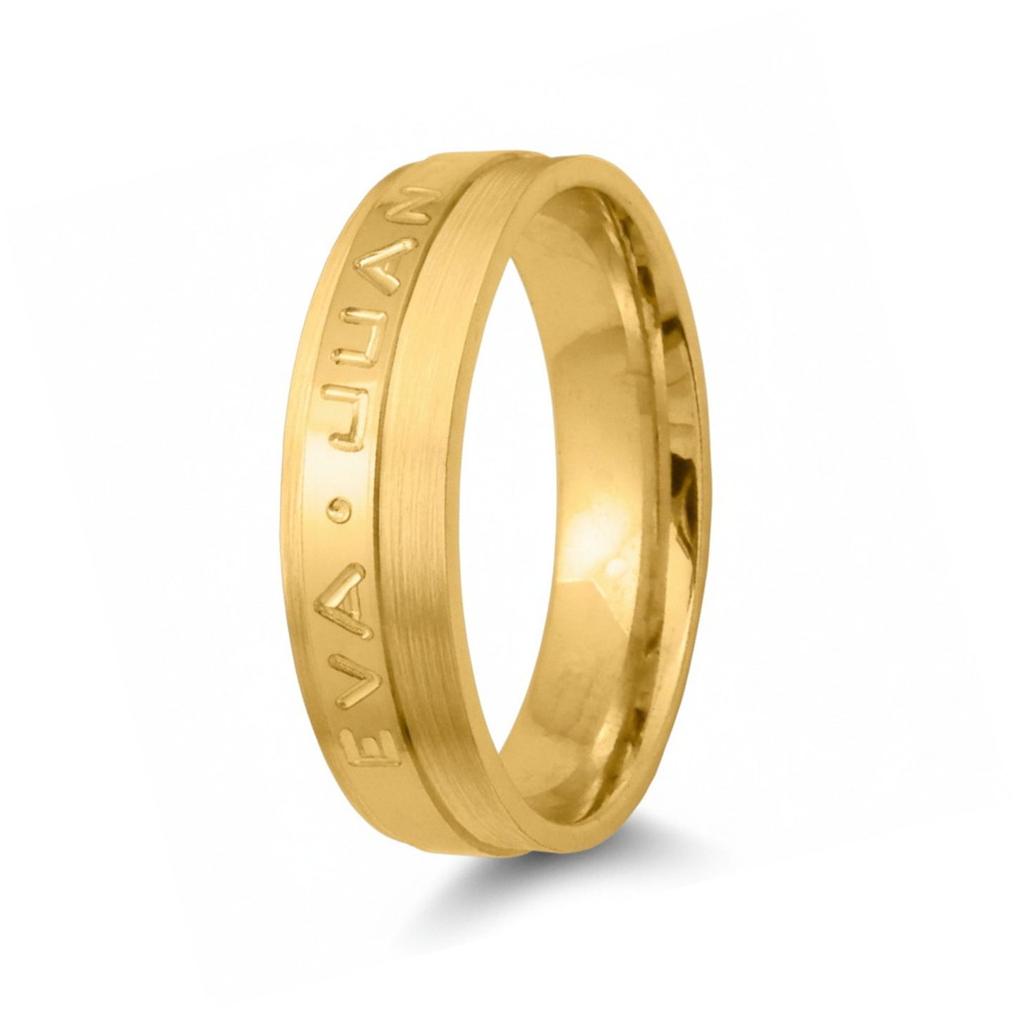 Alianza de oro rosa 18k con nombres 9