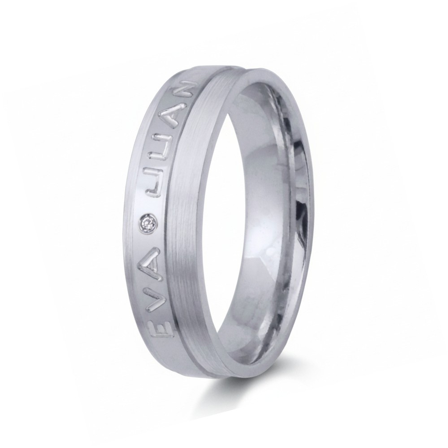 Alianza de oro rosa 18k con nombres 13