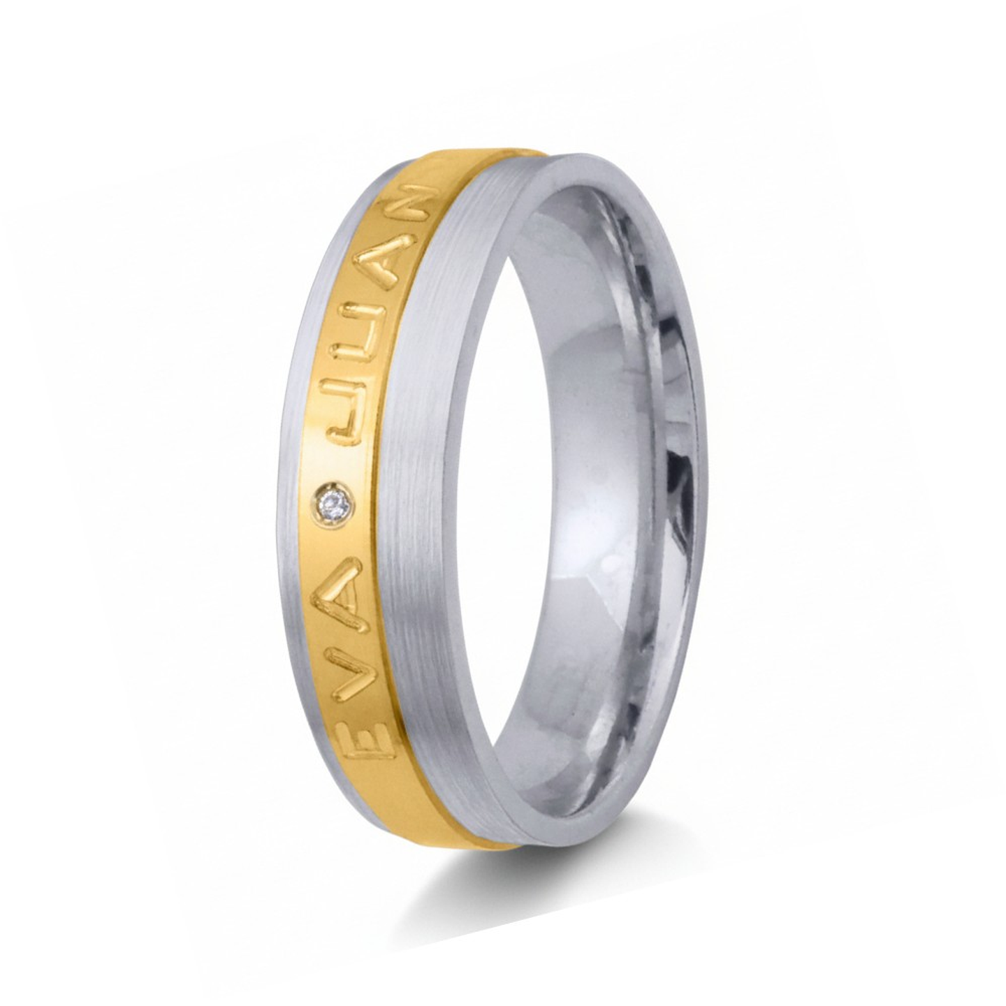 Alianza de oro rosa 18k con nombres 22