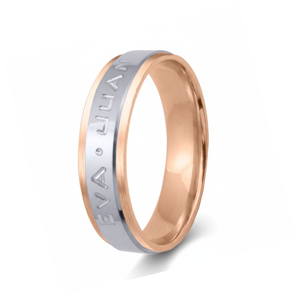 Alianza de oro bicolor con nombres  1