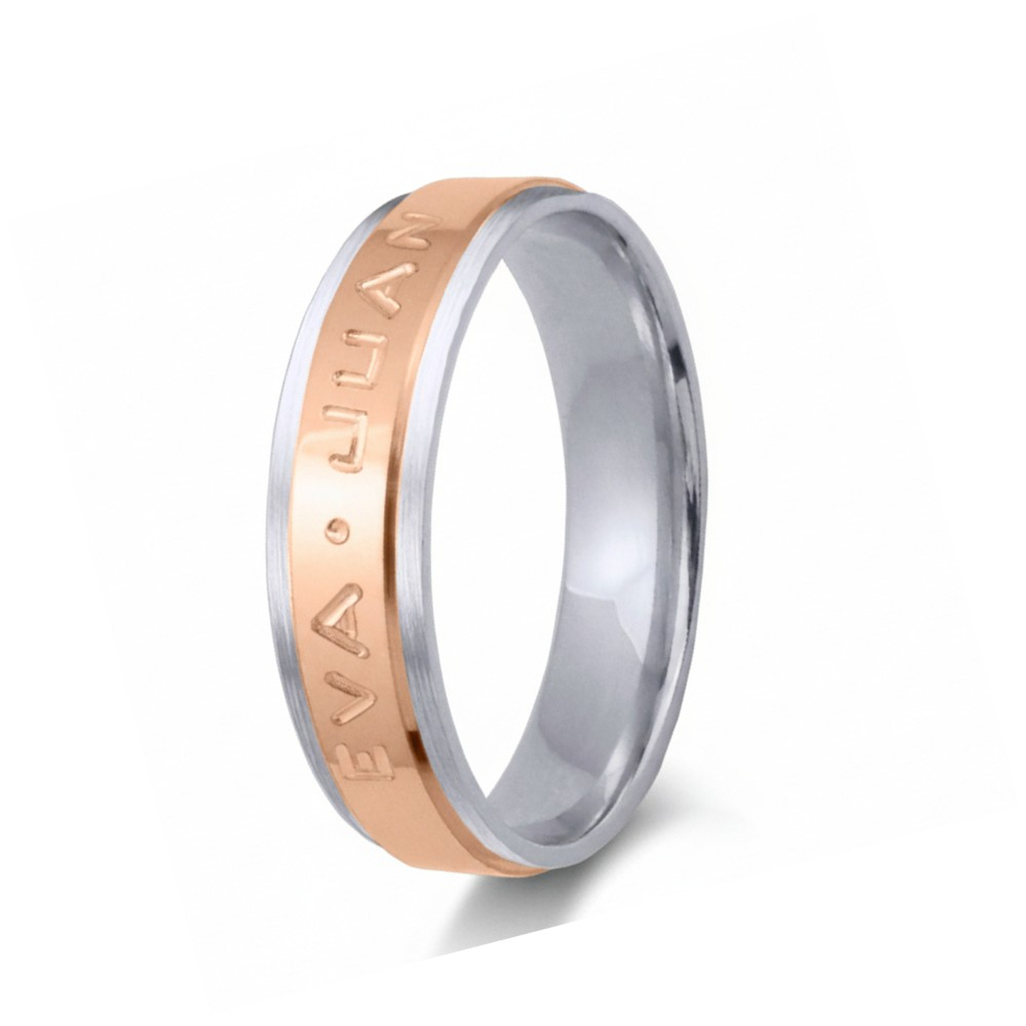 Alianza de oro bicolor con nombres  4