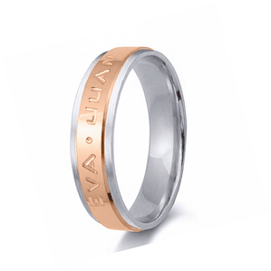 Alianza de oro bicolor con nombres 