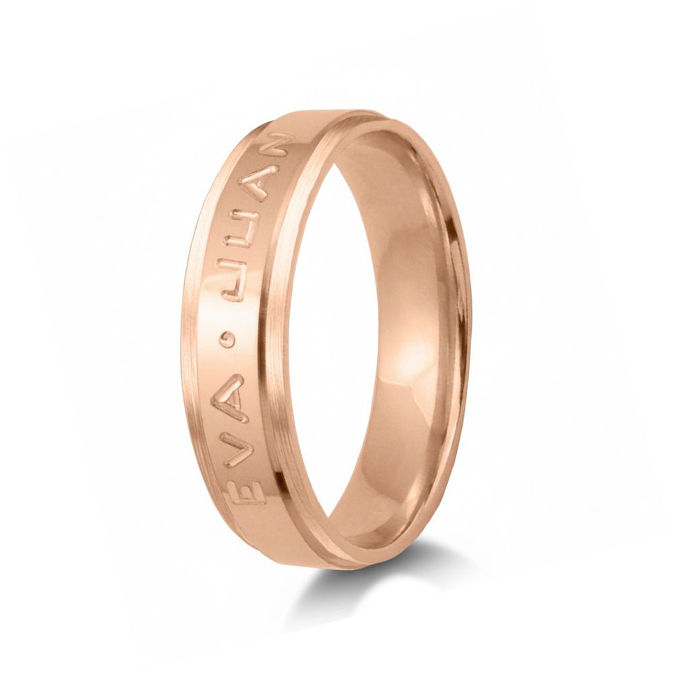 Alianza de oro bicolor con nombres  25