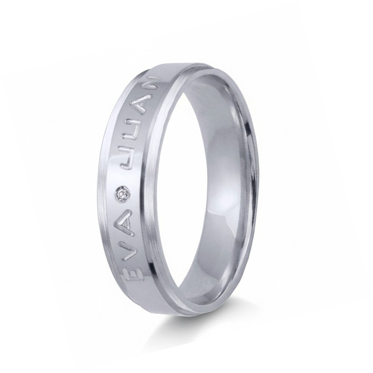 Alianza de oro bicolor con nombres  13