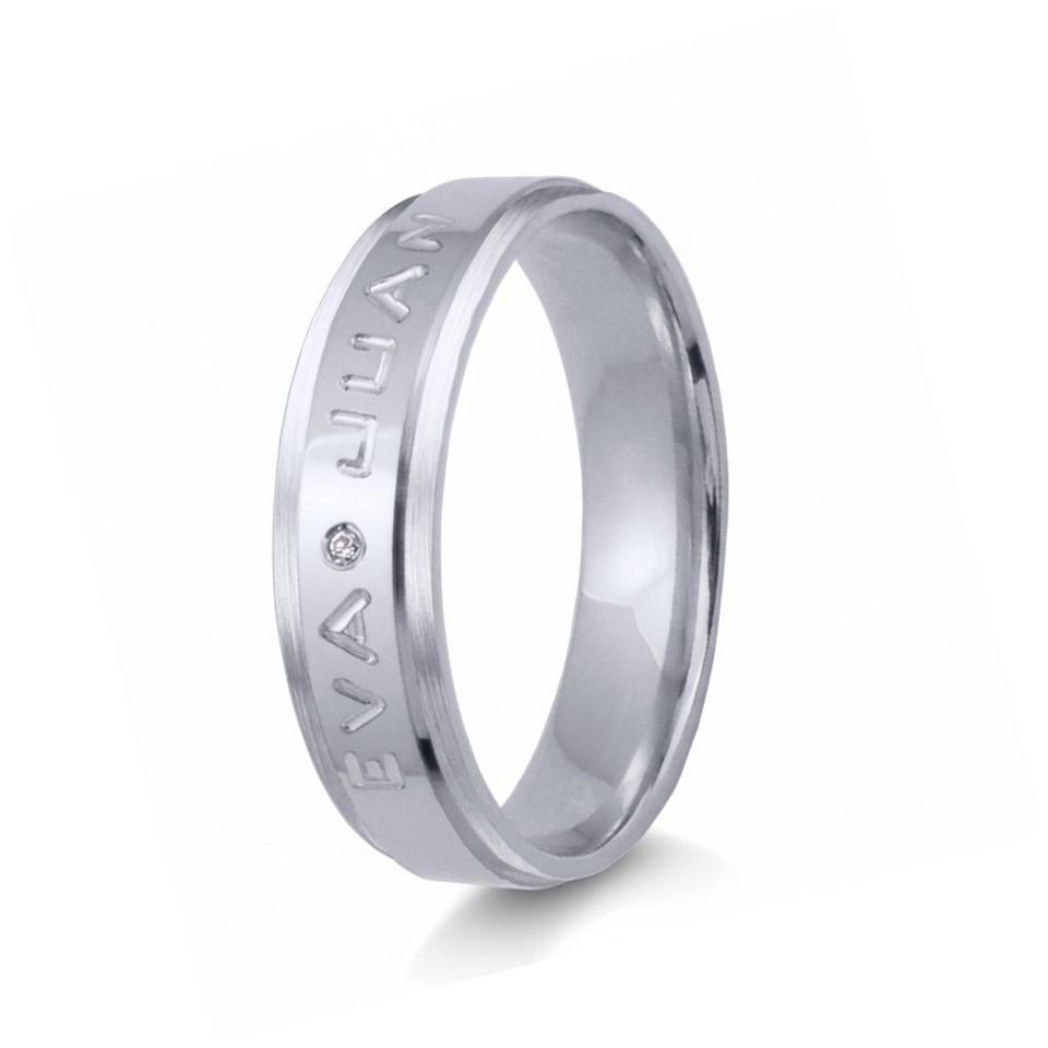 Alianza de oro bicolor con nombres  37