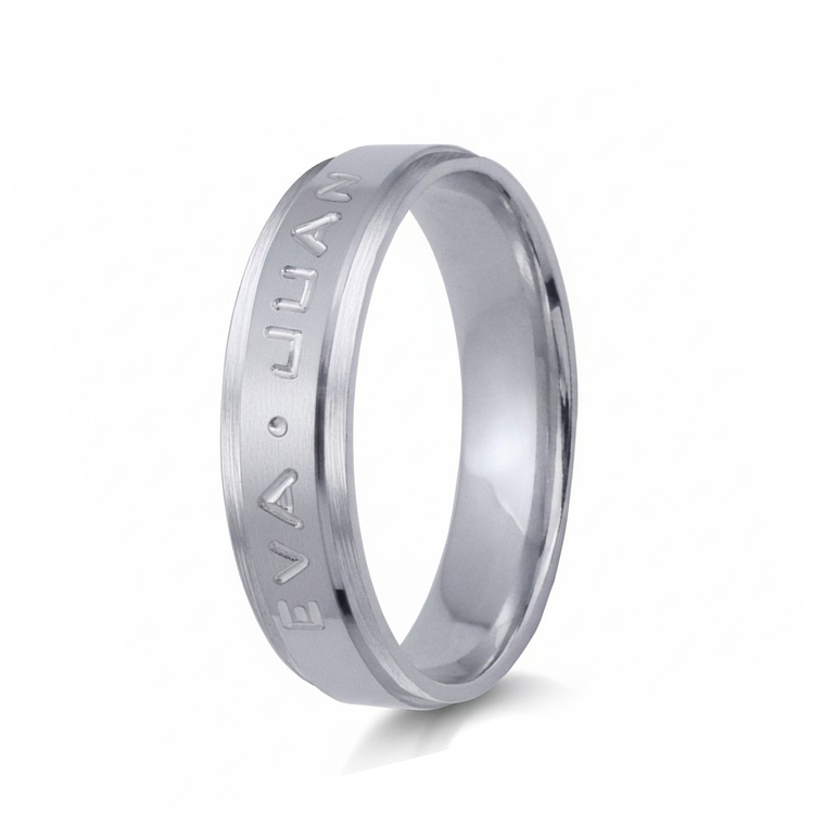 Alianza de oro bicolor con nombres  10