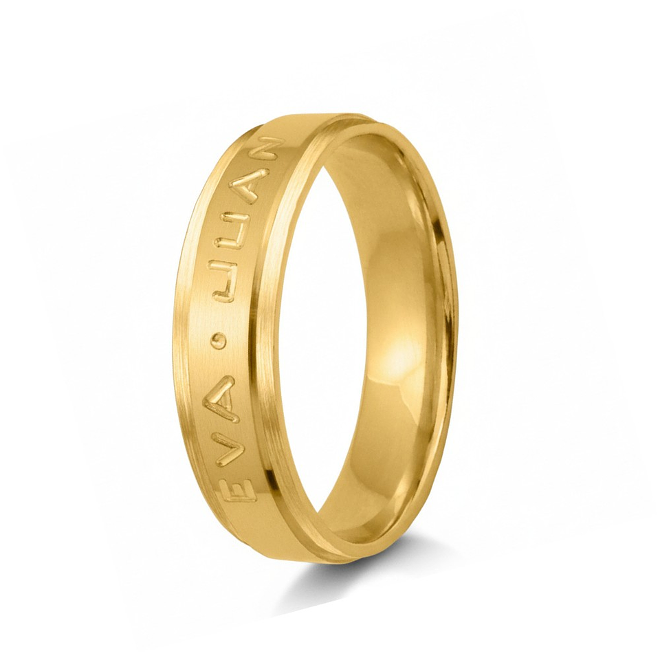 Alianza de oro bicolor con nombres  31