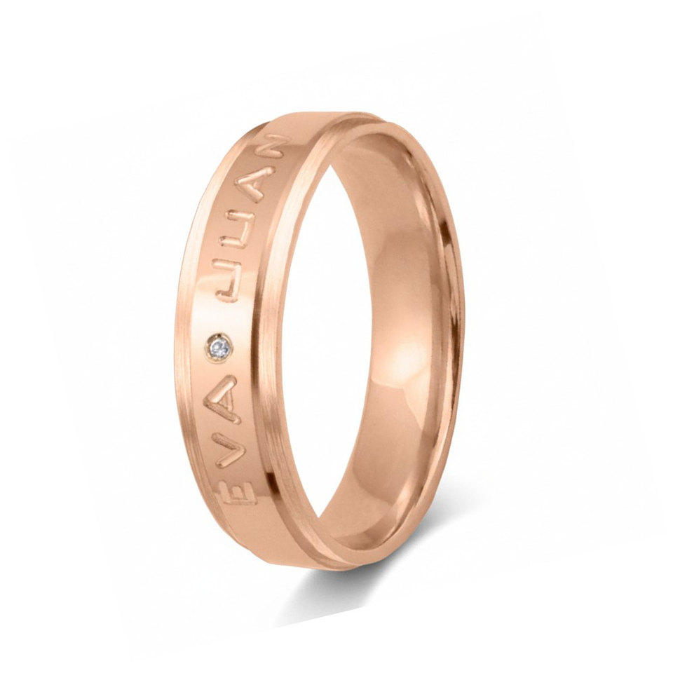 Alianza de oro bicolor con nombres  34