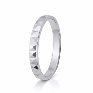 Alianza de oro blanco 18k cubic