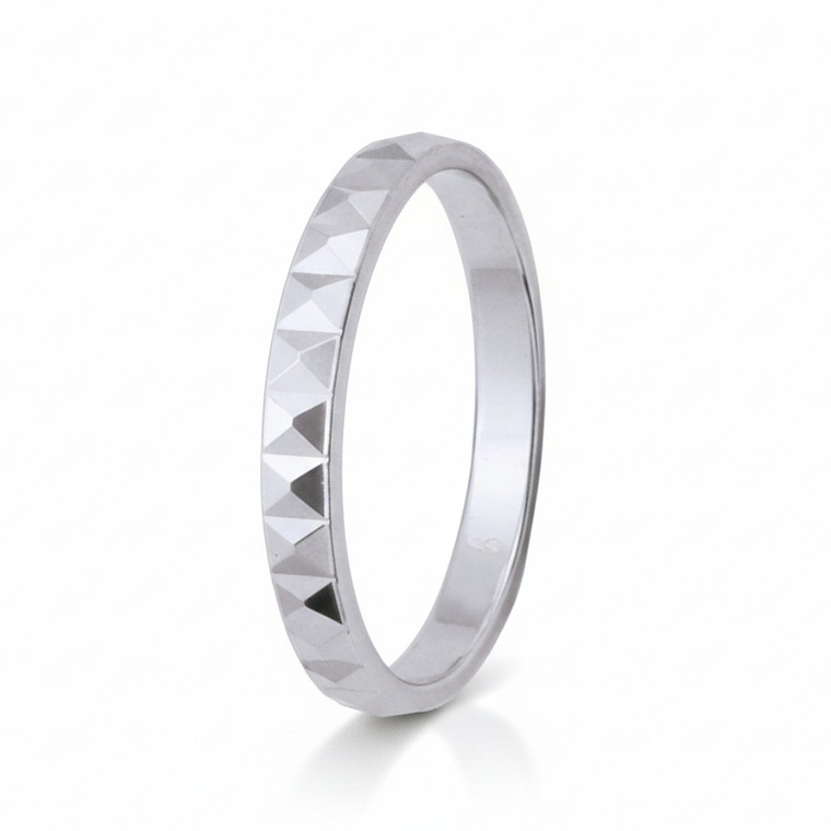 Alianza de oro blanco 18k cubic 1