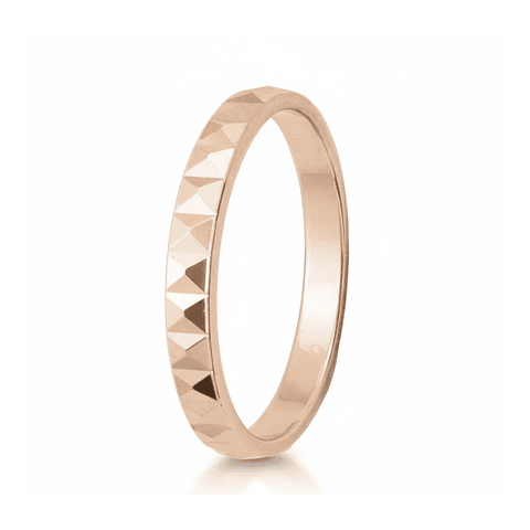 Alianza de oro rosa 18k cubic