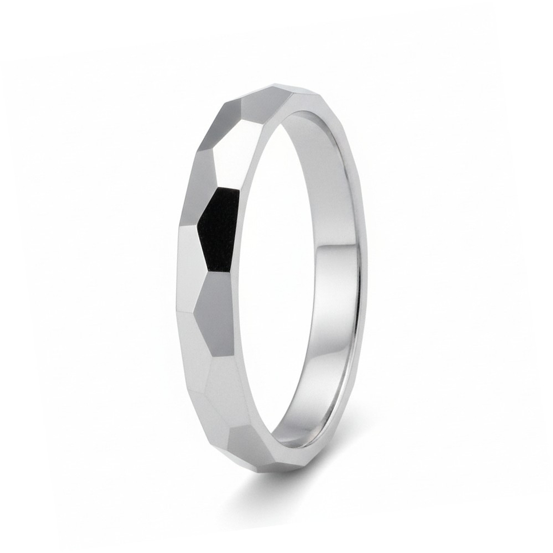 Alianza oro blanco 18k tallada 1