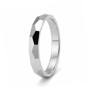 Alianza oro blanco 18k tallada