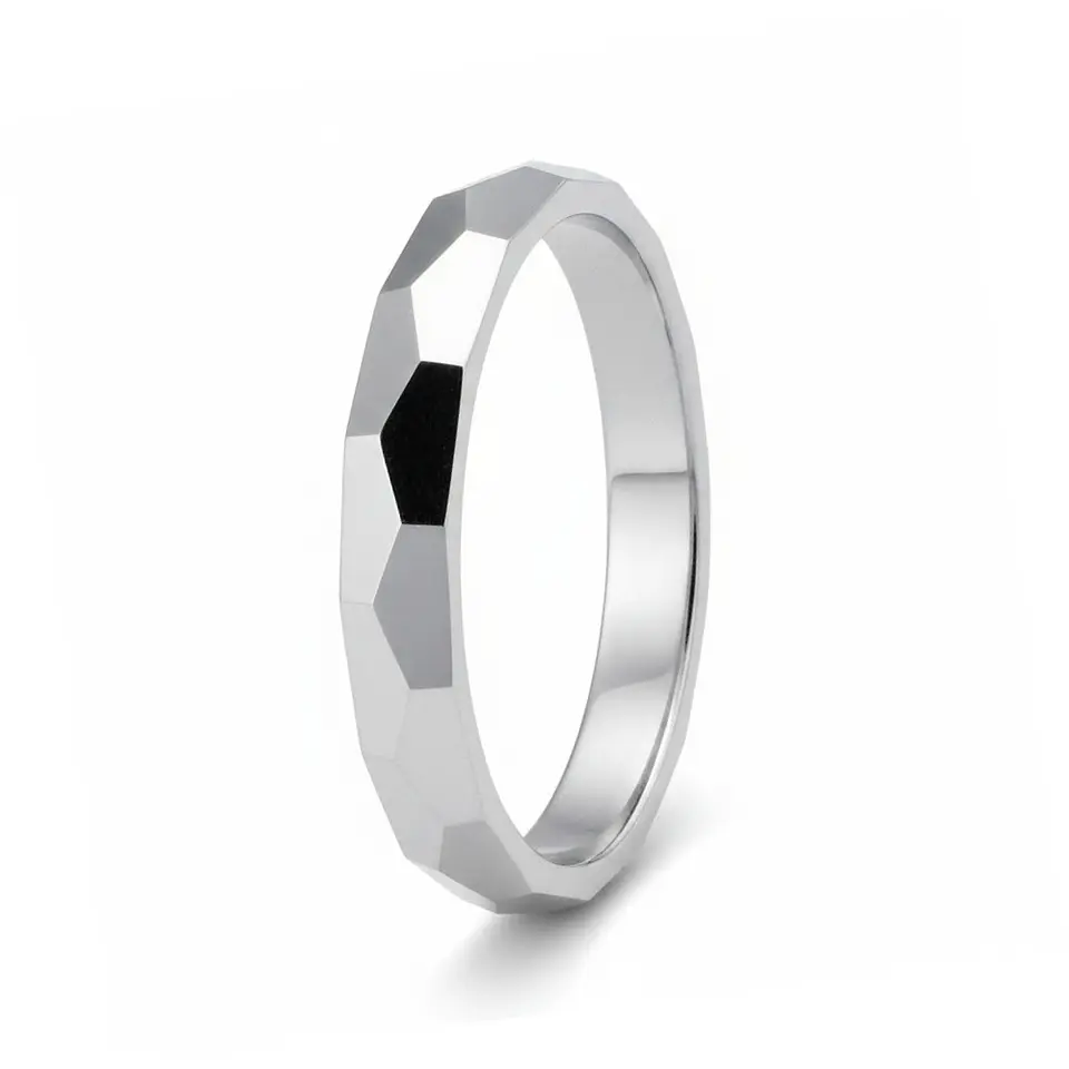 Alianza oro blanco 18k tallada 1