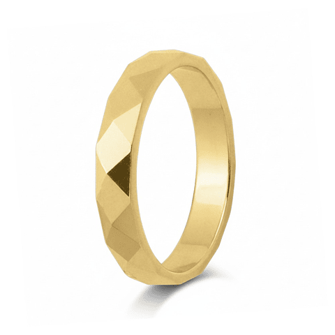 Alianza tallada de oro 18k