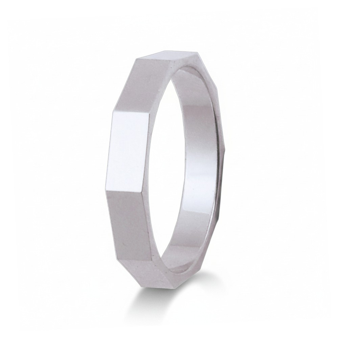 Alianza oro 18k blanco cubic 1