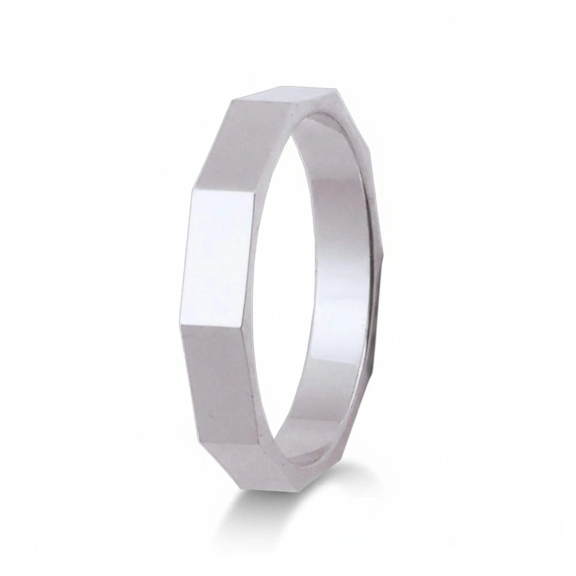 Alianza oro 18k blanco cubic 1