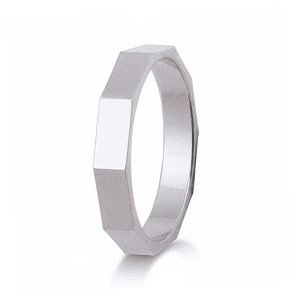 Alianza oro 18k blanco cubic