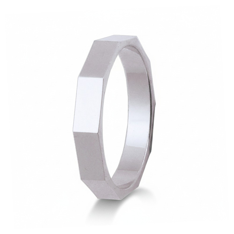 Alianza oro 18k blanco cubic 1