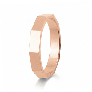 Alianza cubica oro rosa 18k