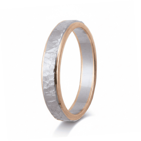 Alianza de oro blanco y rosa 18k 