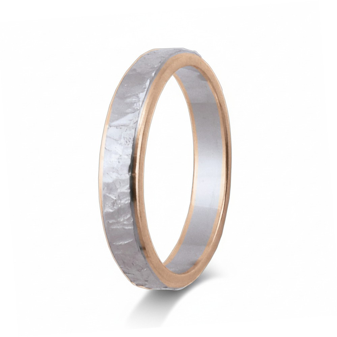 Alianza de oro blanco y rosa 18k  1