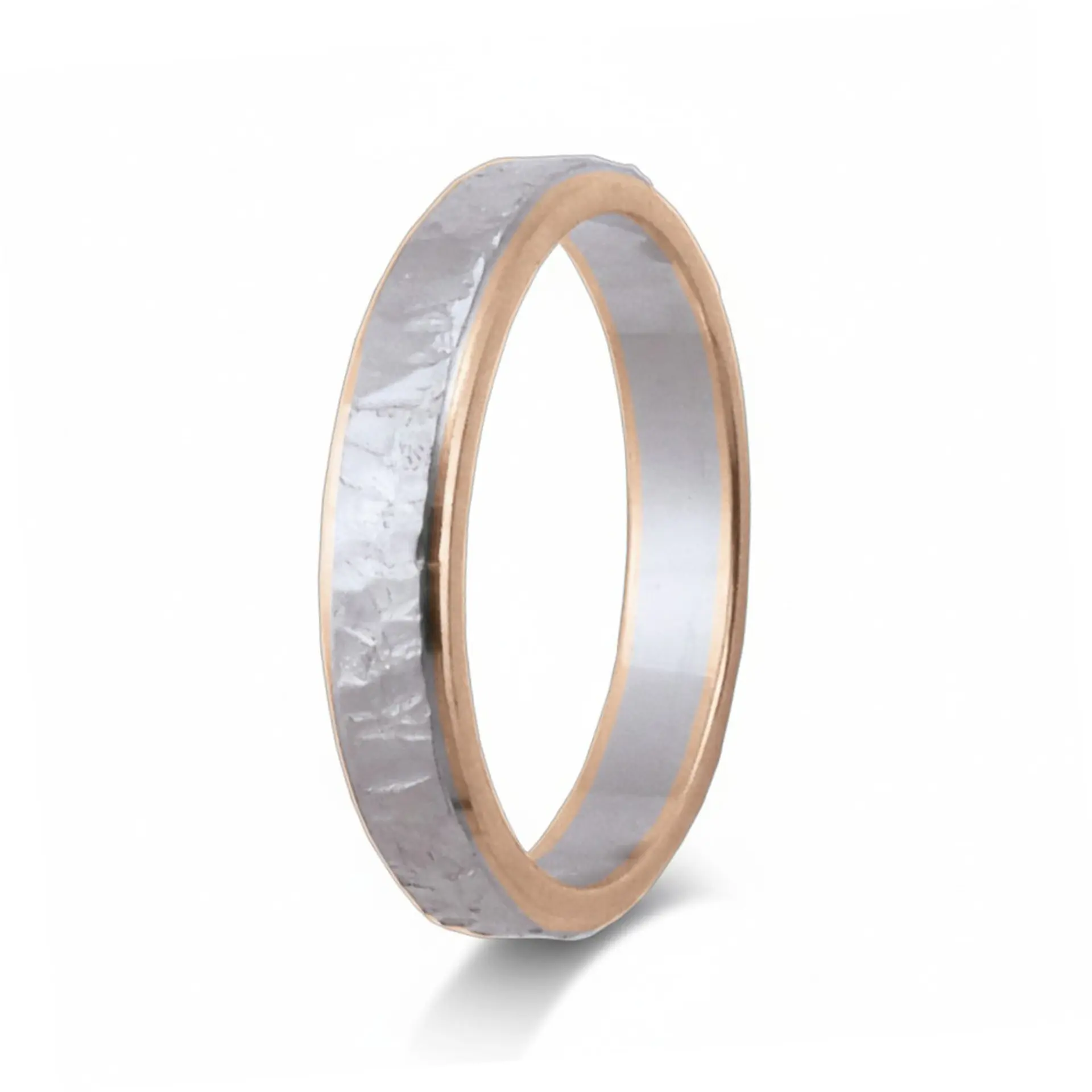 Alianza de oro blanco y rosa 18k  1