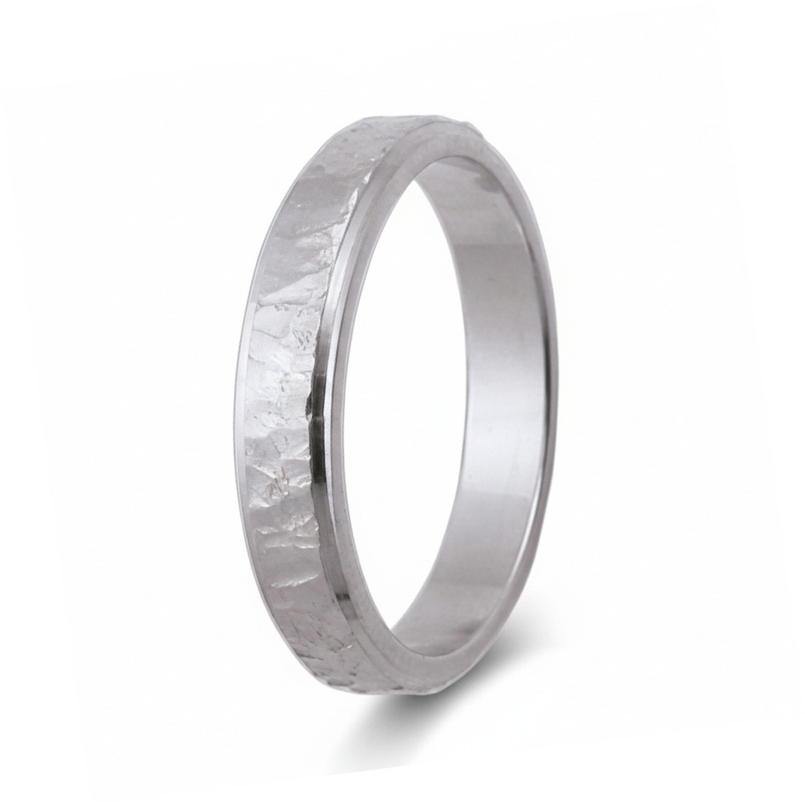 Alianza de oro blanco tallada 18k 1