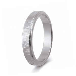 Alianza de oro blanco tallada 18k