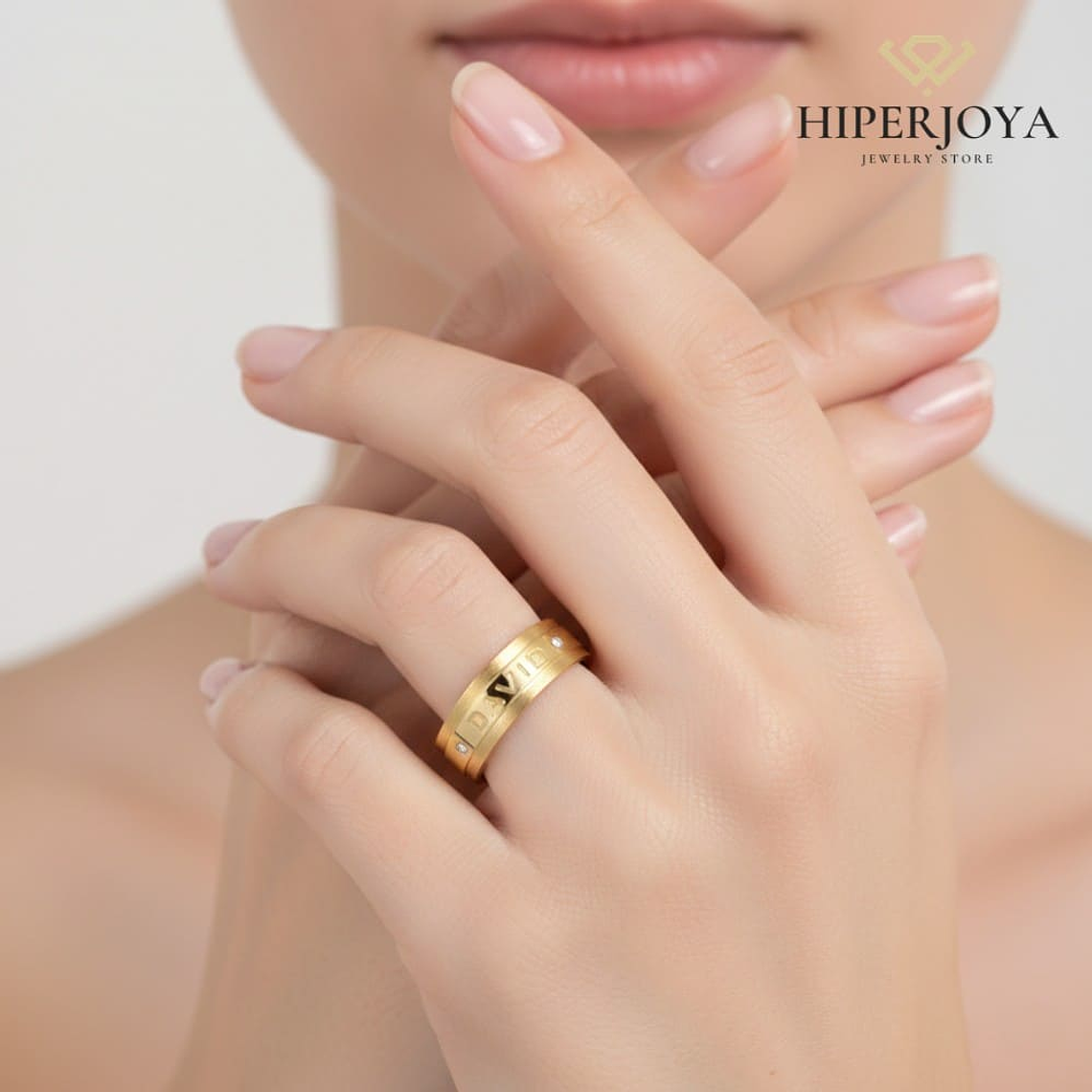 Alianza de oro 18k con nombre  3