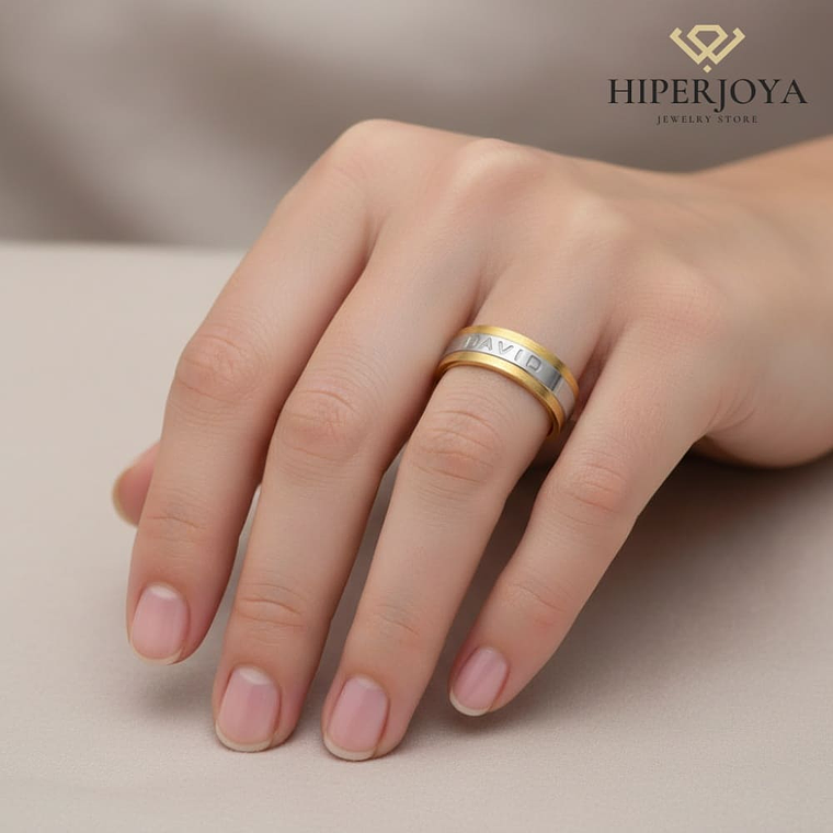 Alianza de oro 18k con nombre  13