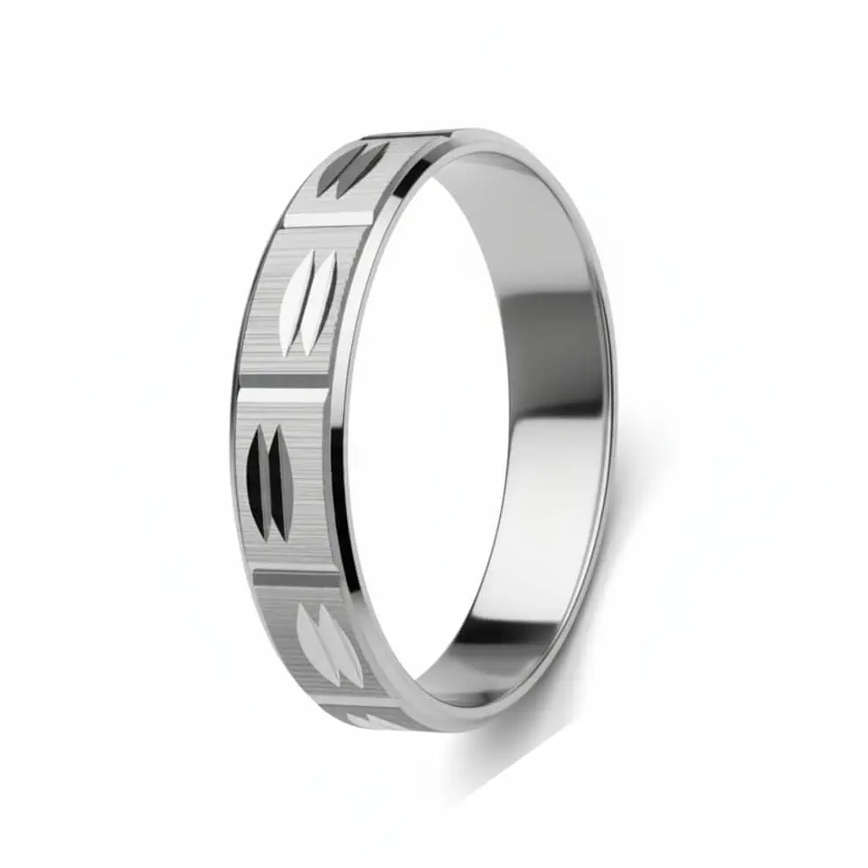 Alianza de plata con detalles 1